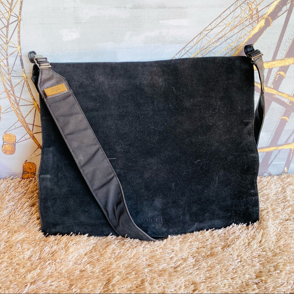 Gucci Black Suede Shoulder Bag